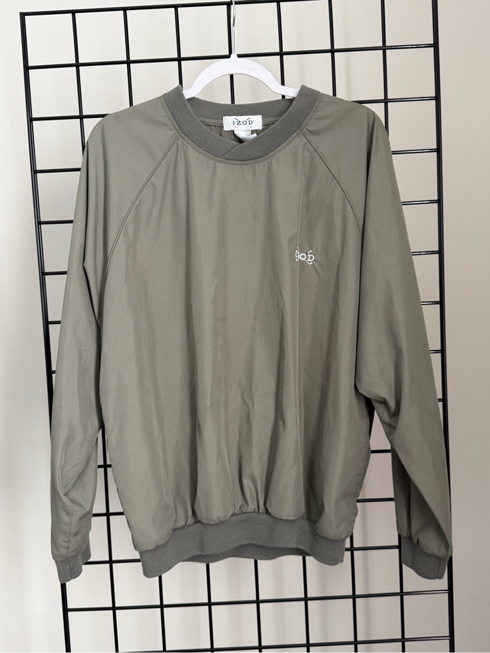 Izod Men's Sage Green Windbreaker Pullover